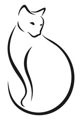 Cat sit line design  suitable for logos, icons, print, and others