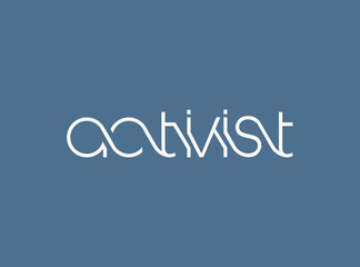Activist lettering typography vector template.