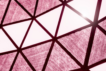 Modern mosaic triangle wallpaper in red and white.