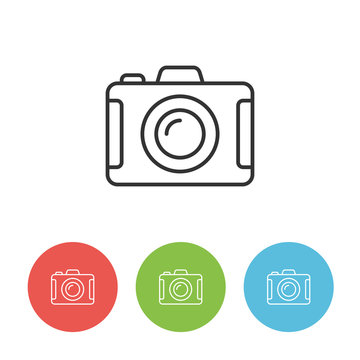 Digital photo camera vector icon
