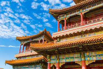 Beijing Tibetan Buddhism temple yonghe gong, classical architectural landscape