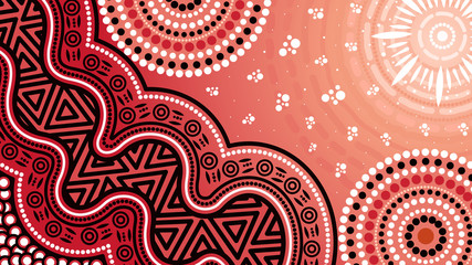 Illustration based on aboriginal style of dot background.