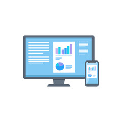 flat design of responsive web devices