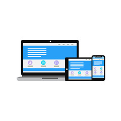 flat design of responsive web devices