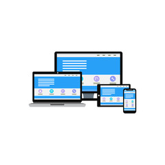 flat design of responsive web devices