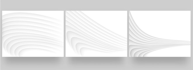 Fototapeta premium White paper cut abstratc motion wavy background.