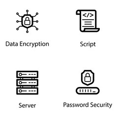 Computer Crimes Line Vectors 