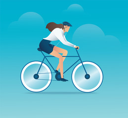 People with bikecycles park and city on background vector illustration EPS10