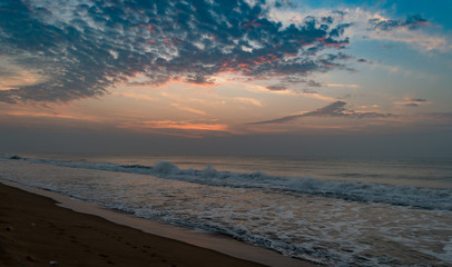 Sunrise at Puri beach.
