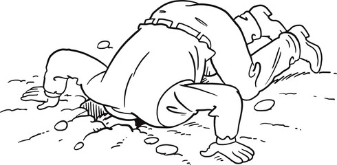 The man buried his head in the sand © Moriz