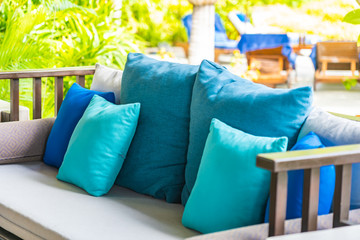 Comfortable pillow on sofa decoration outdoor patio
