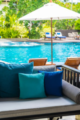 Comfortable pillow on sofa decoration outdoor patio