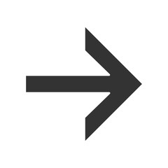 Fototapeta premium Forward arrow glyph icon. Next. Right arrow. Navigation pointer sign. Direction move. Computer keyboard button. Motion indicator. Silhouette symbol. Negative space. Vector isolated illustration