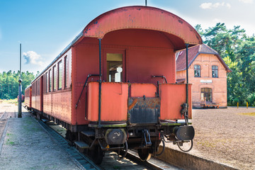 Fototapeta na wymiar An antique railway wagon for Passengers