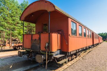Fototapeta na wymiar An antique railway wagon for Passengers