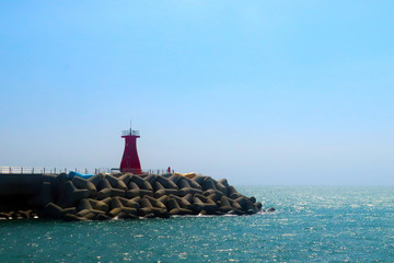 lighthouse in the sea