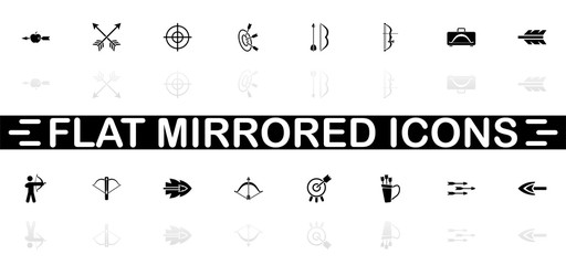 Bows and Arrows - Flat Vector Icons