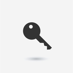 Key icon vector, flat style isolated