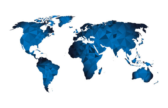 World Map Triangle Geometric Shapes 