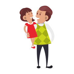 fathers day family celebration cartoon
