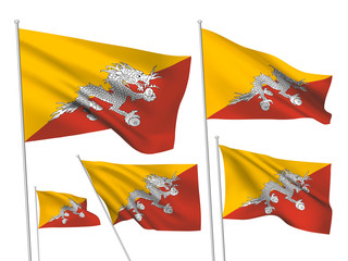 Vector flags of Bhutan