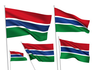 Vector flags of Gambia