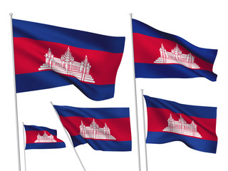 Vector flags of Cambodia