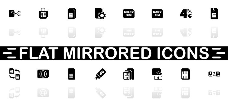 Sim Cards - Flat Vector Icons