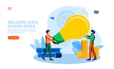 giving selling idea, knowledge for money, business
