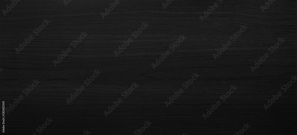 Poster Black wooden texture background with abstract pattern surface. Dark wood plank furniture made from hardwood material and desk or table structure wallpaper.