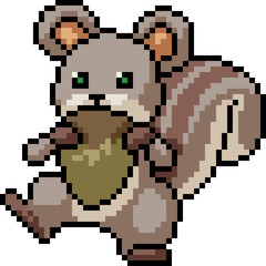 vector pixel art squirrel