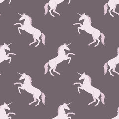 Magic pegasus, unicorn fairy-tale animal vector pattern