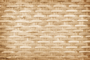 close up old woven bamboo pattern texture background