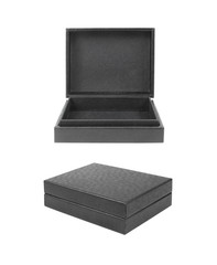 close up of a black box on white background