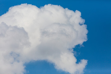 white structured cloud, blue sky, sunshine