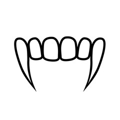 Vampire fangs line icon, logo isolated on white background