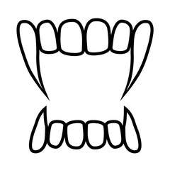 Vampire fangs line icon, logo isolated on white background