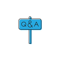 QnA or question and answer vector icon symbol isolated on white background