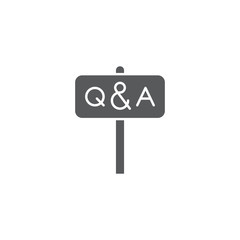 QnA or question and answer vector icon symbol isolated on white background