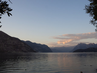 Lago d'Iseo or Lake Iseo, Italian Lakes area, showing peaceful setting and location