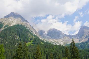 beautiful lake Antholz, South Tyrol, Italy