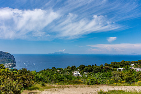 Italy, Capri, view  from the top of the island