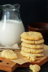 Peanut cookies on a homespun cloth with Peanut and cookies. No shugar added. Peanut butter. Peanut butter bakery.