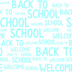 Welcome Back to school Seamless pattern with word cloud vector.