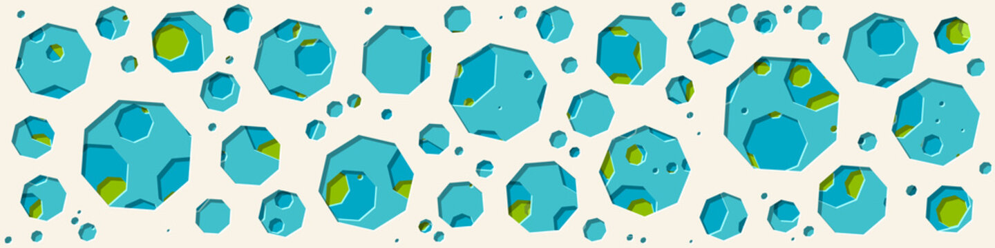Abstract Generative Art color distributed plygon holes background illustration