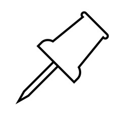 Push pin line icon, logo isolated on white background