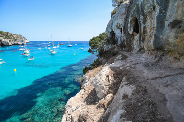 Fototapeta premium Panoramic views of Cala Macarella in Menorca