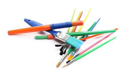 Paintbrushes set isolated on white background