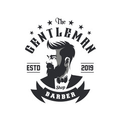 awesome vintage barber logo design