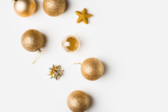 Christmas And Holiday Gold Celebration Flat Lay